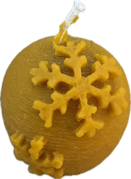 Bougie boule flocon en cire d'abeille